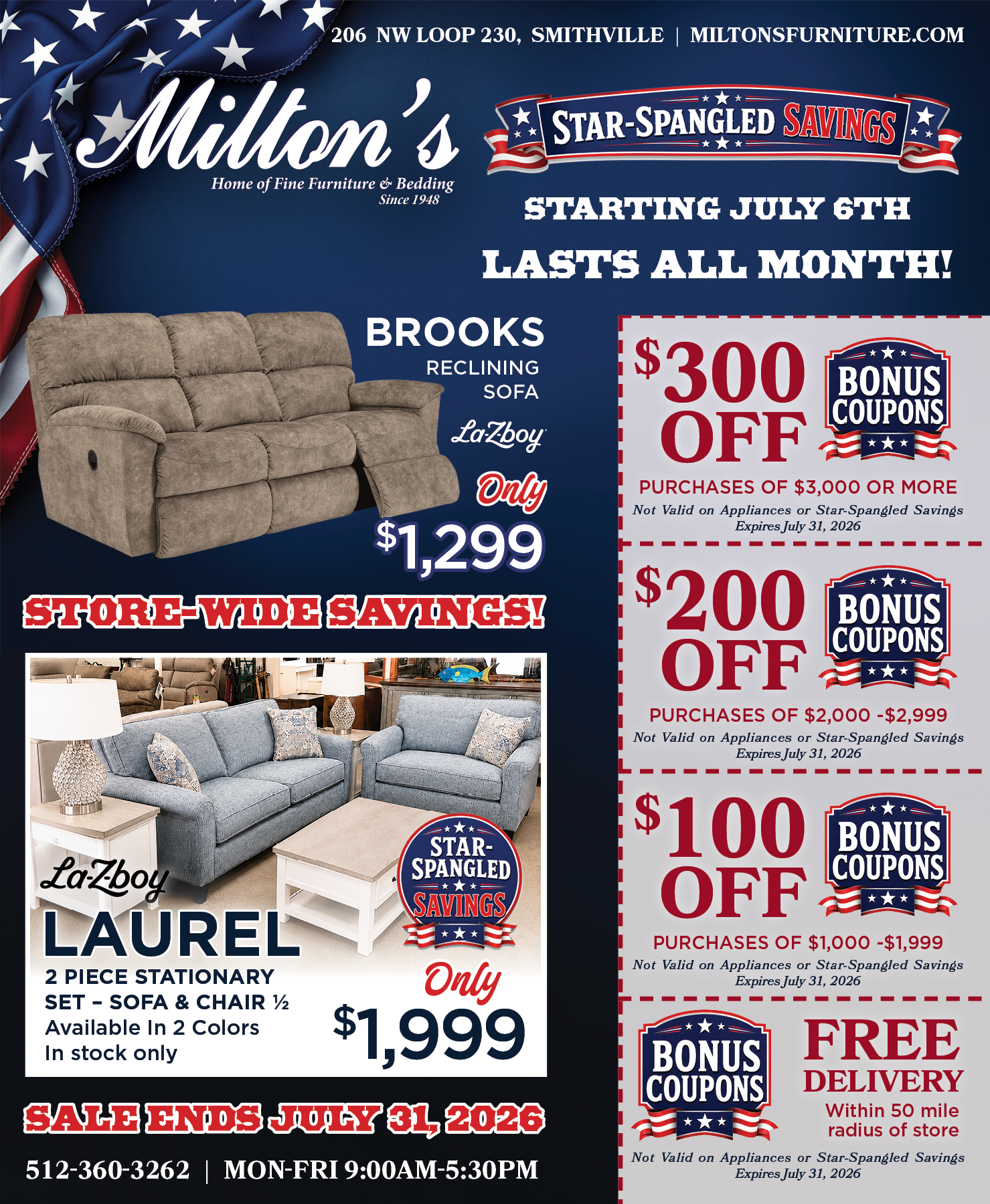 Milton's - Home of Fine Furniture & Bedding