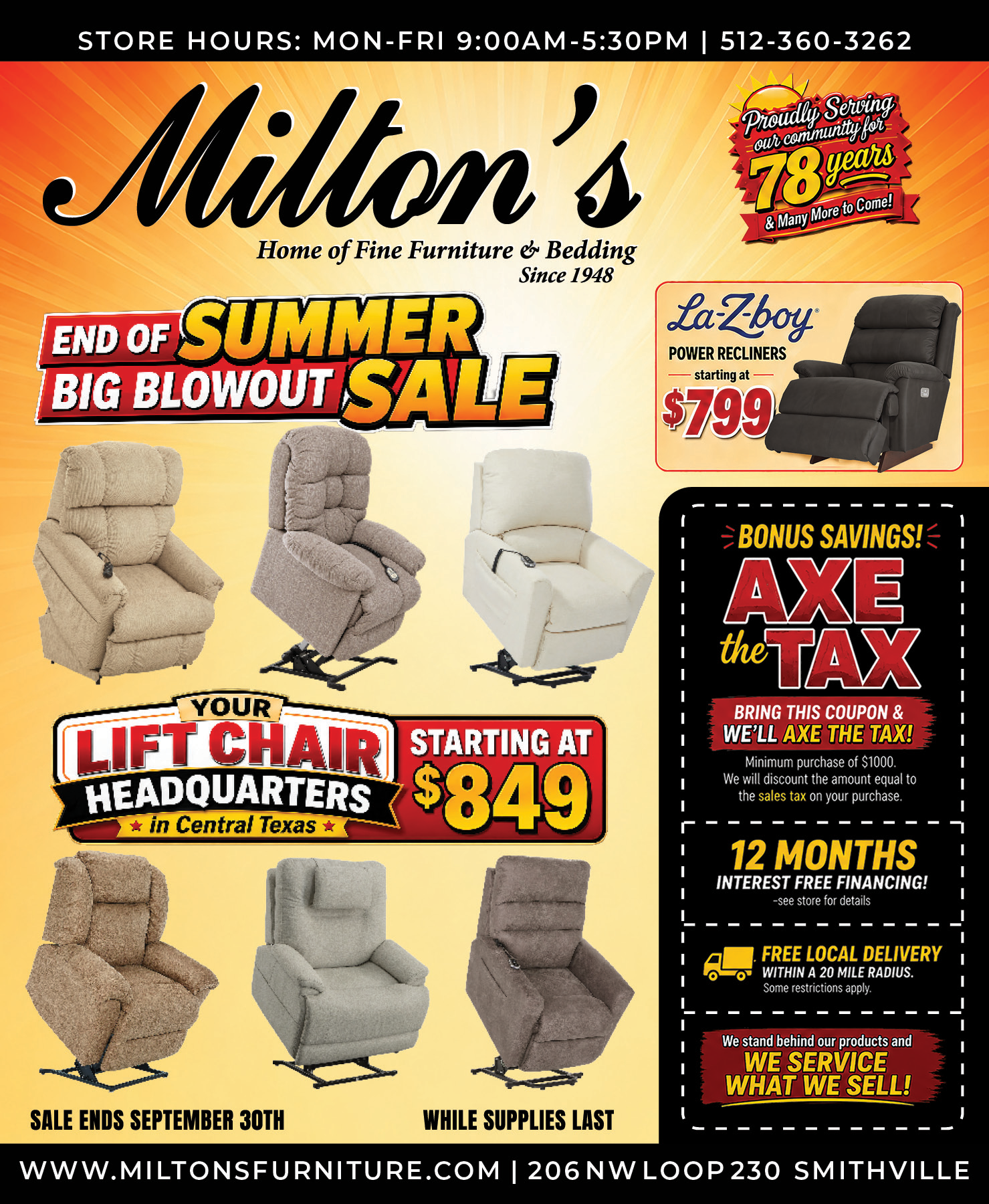 Milton's - Home of Fine Furniture & Bedding