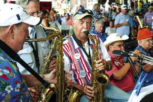 The Shiner Hobo Band entertained the crowd early in the afternoon at Praha. Photo by Andy Behlen