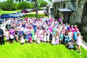 Members of the descendants of Frank and Barbara Prasifka Srubar gathered for a group photo during the family’s 50th annual reunion on July 19 in Plum. The milestone event celebrated 145 years since Frank and Barbara Srubar immigrated from what is now Czechia to America in 1881. This year’s reunion drew 210 descendants representing seven generations of the Srubar family.