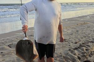 I caught a stingray on the Matagorda beach Saturday and tried to eat it. I don’t think I’ll do that again. Photo by Janessa Behlen