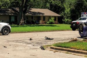 No one was injured in a two-vehicle crash at S. Washington and Cedar St. in La Grange Monday. Photo by Andy Behlen