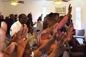 A recent praise and worship service inside Bethlehem AME Church.