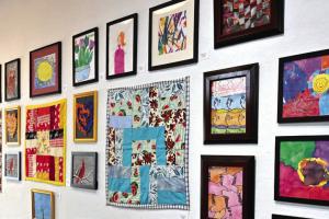 Artwork made in the Art After School program on display at the ARTS Ross Gallery.