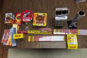 Pictured are the fireworks that La Grange Police confiscated from a pair of teens who were seen shooting them out of a vehicle inside the city limits.