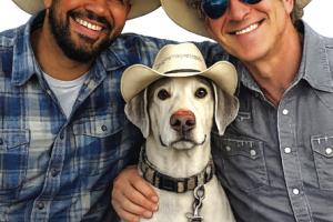 Left to right – Musician Joey McGee, Mystic the Dig, and “Padre” Bill Miller.