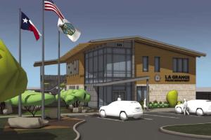The design firm Parkhill provided this rendering of what a new police station for the City of La Grange might look like.