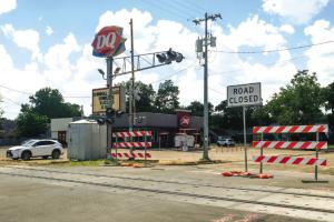 The La Grange Dairy Queen saw a big decline in business this week after road construction on US 77 began blocking their main entrance. Photo by Andy Behlen