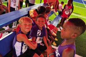 Some La Grange Optimist Club Summer track kids getting ready for their events at regionals earlier this month in Lago Vista.