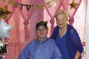 Willie and Dot Kana celebrated their 75th wedding anniversary with a party Tuesday at Monument Hill Nursing Center. Photo by Jeff Wick