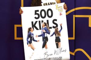 La Grange junior Brion Williams recorded her 500th career kill last week versus Giddings. Photo by Gabby Castillo
