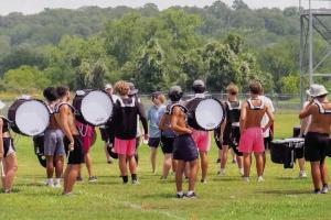 Shown here are some shots of the Crossmen Drum and Bugle Corps of San Antonio, who stopped in La Grange for a couple days last week. Photos by Andy Behlen