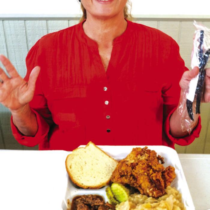 Janessa Sample, wife of Record reporter Andy Behlen, remarked that the stew at St. John was particularly delicious this year (and he agreed).