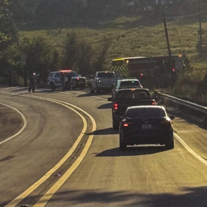 A vehicle rolled off the road on SH 159 near Weeren Storage Tuesday afternoon, resulting in two injuries.