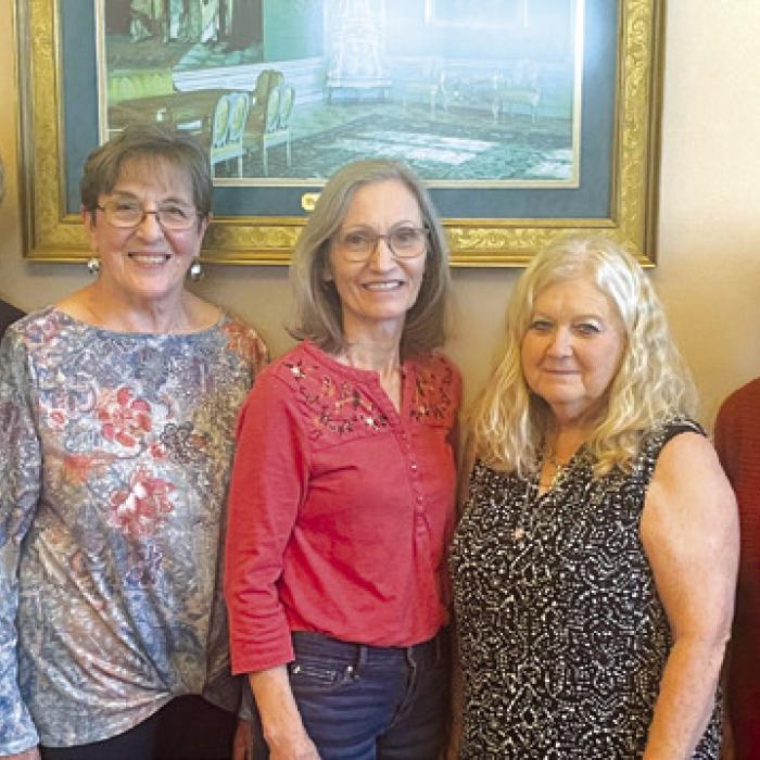 Fayette County CHS officers for 2025, from left: Directors Cathleen Noska, Adrienne Kobza, Carolyn Heinsohn; Secretary/Director Marilyn Cernoch; Treasurer Judy Beck; President Betty Danner; and Director Vera Wehring. Vice-President/Historian Phyllis Teykl and Director Barbara Eilert were unable to attend.