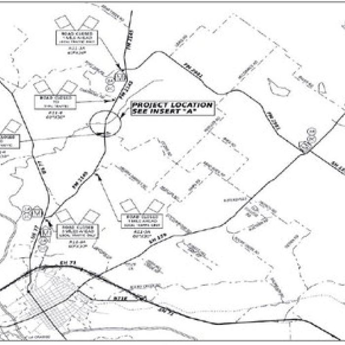 The map above shows the location of the bridge on FM 2145 that will be replaced. Texas Department of Transportation says FM 2145 will be closed at the location for approximately four months while construction takes place.