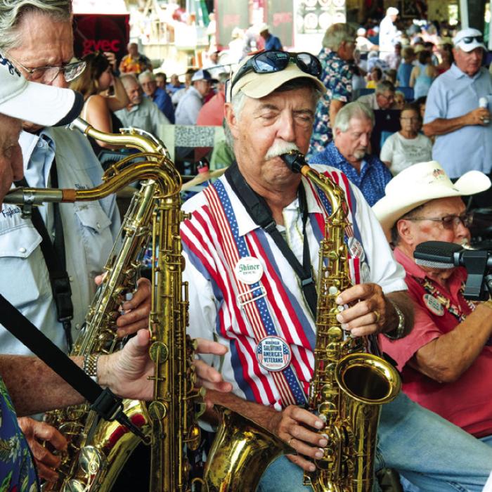 The Shiner Hobo Band entertained the crowd early in the afternoon at Praha. Photo by Andy Behlen