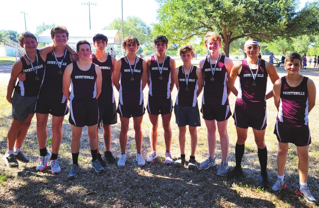 The Fayetteville boys cross country team.