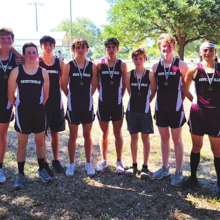 The Fayetteville boys cross country team.