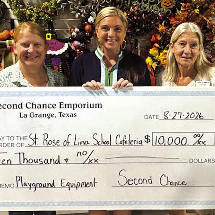 	Second Chance Donates to St. Rose of Lima, League of Women Voters of South Central Texas