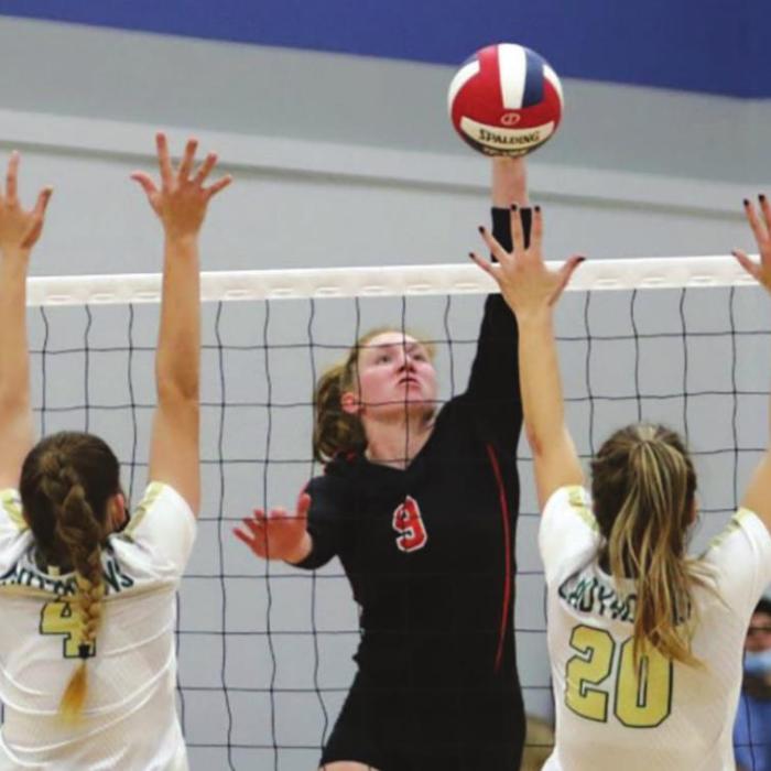 Schulenburg’s Erica Otto in action in the regional semifinals against Harper. Photo by Audrey Kristynik