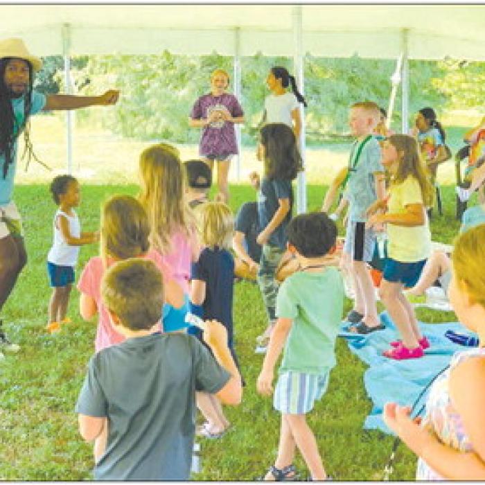 Approximately 65 children, teens and adults were entertained by Uncle Jumbo’s energetic sing and dance along on Thursday, July 13 as part of the Round Top Family Library’s Summer Enrichment and Education program.