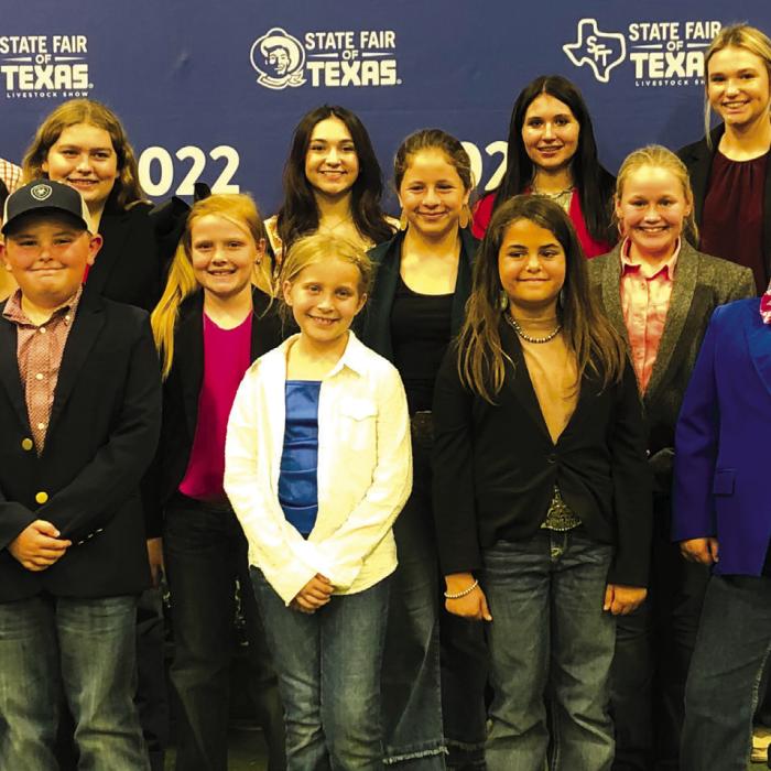 Fayette County 4-H members who participated in the State Fair of Texas Livestock Judging Contest.