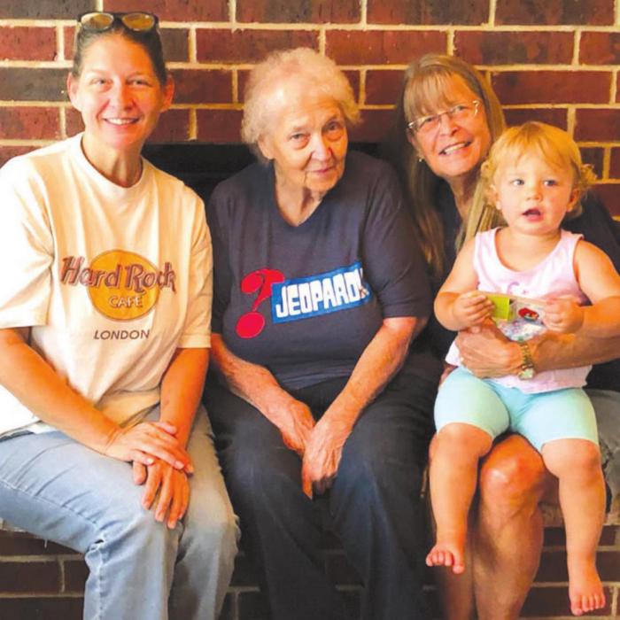 Heather Tillerson, Elaine Lang, Nancie Blair and her granddaughter Cadence at Heather’s 50th birthday celebration.