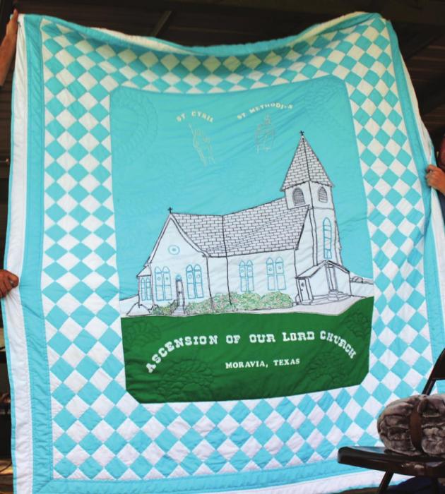 This quilt sold for $10,000 at the Church Picnic in Moravia last Sunday. Photo by Joe C. Pavlicek, courtesy of the Texas Polka News