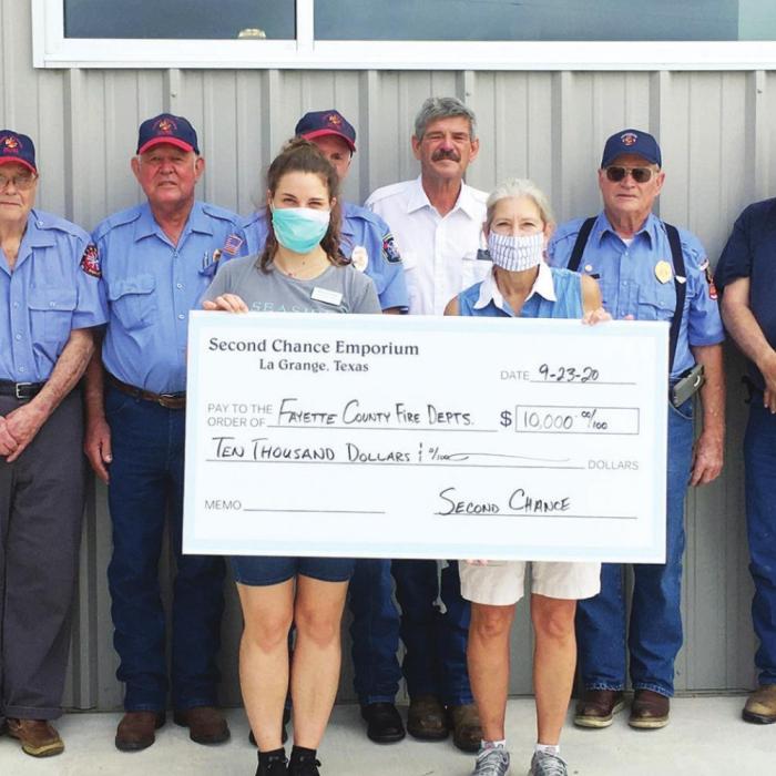 Second Chance Donates $10,000 To Local Fire Departments