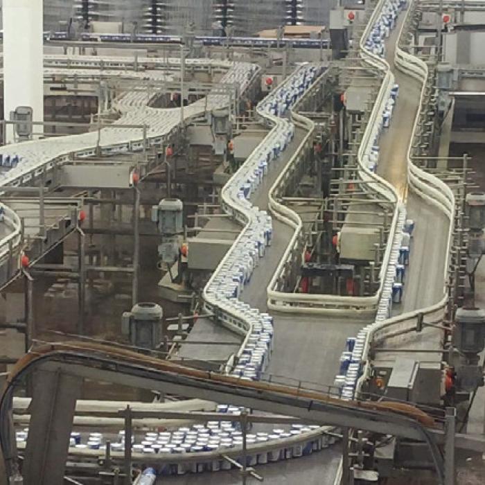 Assembly line at Spoetzl Brewery.