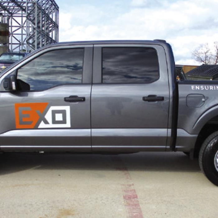 EXO’s team will include five to six crews traveling in gray Ford F-150 pickups marked with the EXO and FEC logos.