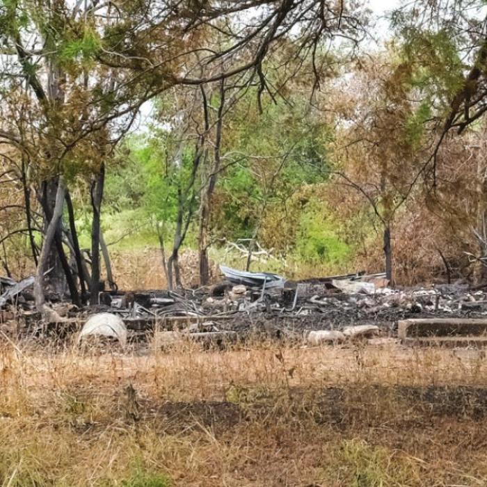 Above, not much was left of the house that burned in West Point Saturday afternoon, Aug. 29. Investigators believe the fire was the result of a suicide attempt. Photo by Andy Behlen