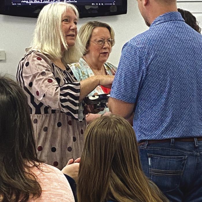 Retired pastor Marcia Kifer attended St. John in Rutersville on Sunday, March 3. She served communion at the joint worship. It was nice short visit during the breakfast brunch service.