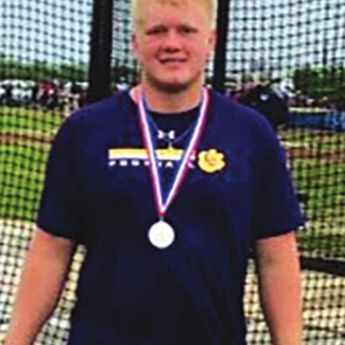 La Grange’s Joseph Mueller, regional runner-up in the discus.