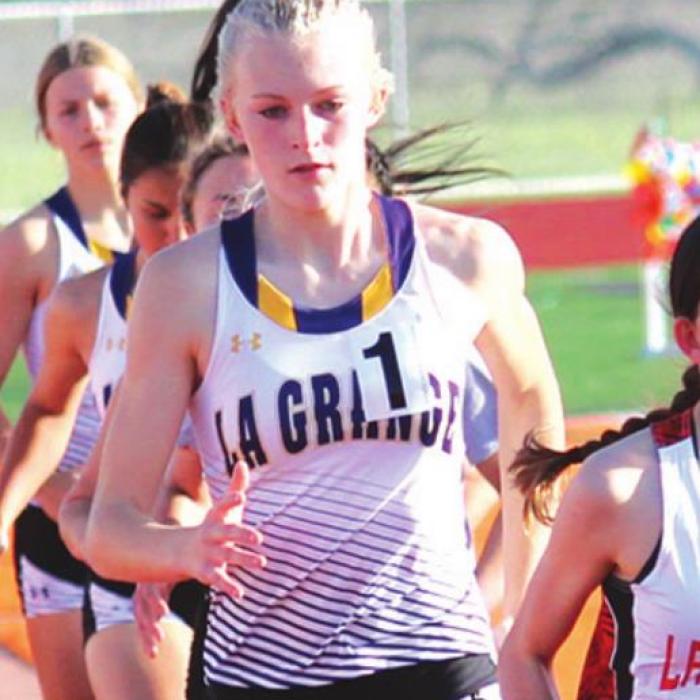 La Grange’s Hailey Bass, regional runner-up in the 400 meters.