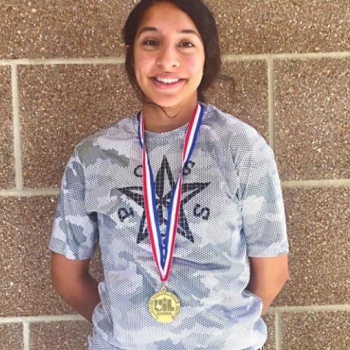 Round Top-Carmine’s Ilse Salinas, regional champ in the long jump.