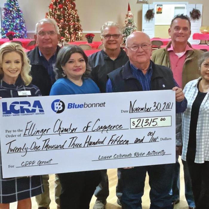 Ellinger Chamber Gets $21,315 Grant from LCRA, Bluebonnet