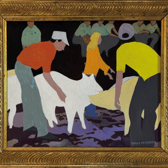 “At the Fair,” oil painting by Clovis Heimsath