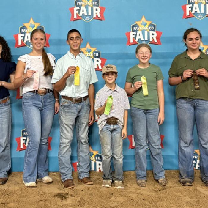 Pen of 2 Heifers: Tatum Fritsch, Avah Noriega, Georgia Jones, Madison Markwardt, Nolan Surman, Rowdy Guenther, Haddie Krebs, Ellie Morgenson, Caden Tovey, and Tate Fritsch.