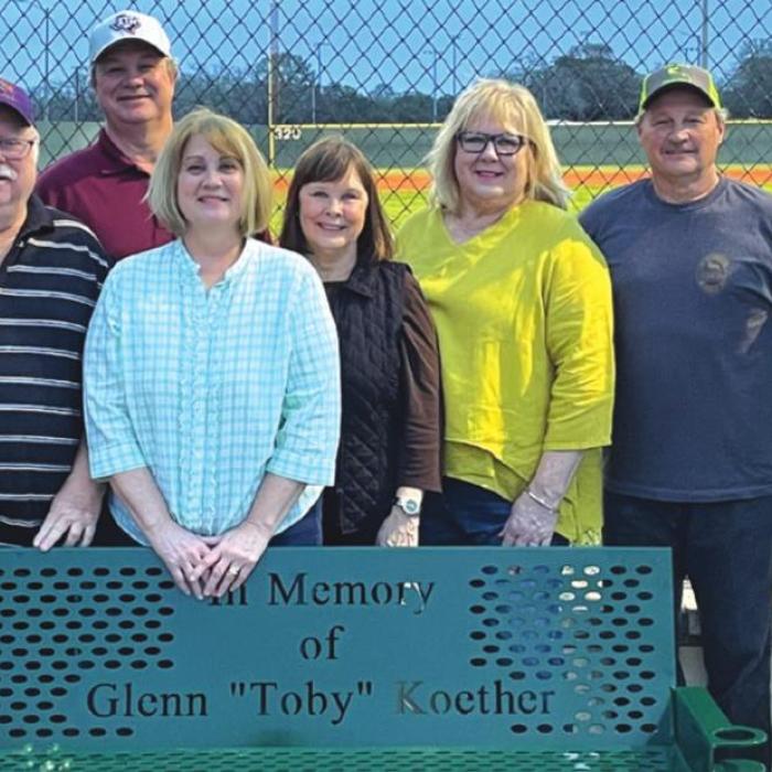 Ballpark Bench Dedicated to Glenn ‘Toby’ Koether