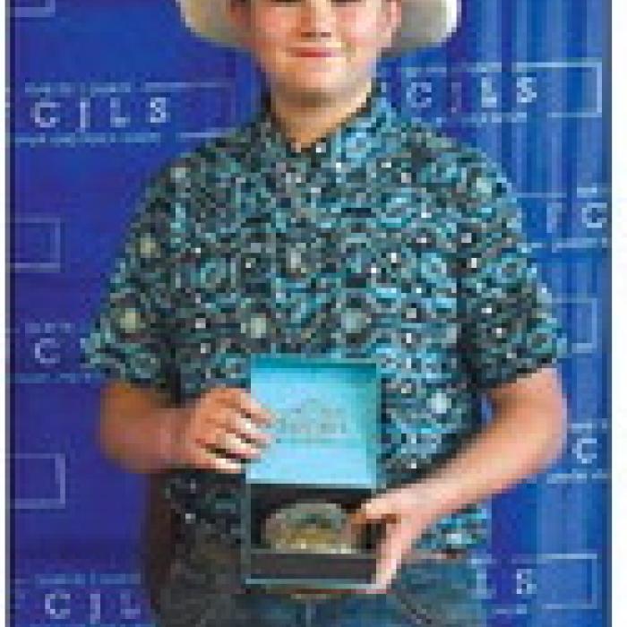 Showmanship Ag Mechanics - Cooper Riley, Round Top Carmine FFA. Showmanship Buckle Sponsor - Blinn College.