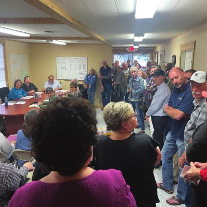 A standing room only crowd attended the Carmine City Council meeting on Monday, March 14, to hear about the City’s deal to supply water to a proposed development on Fuchs Rd.