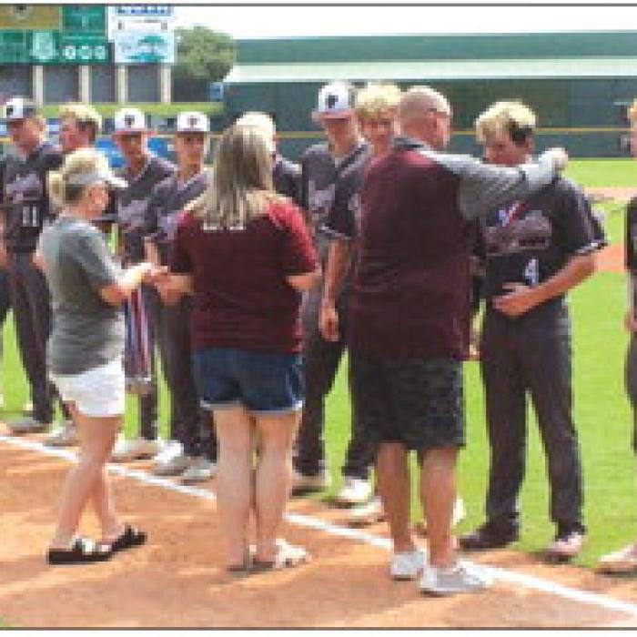 The Fayetteville baseball players get their state silver medals after the state title loss against Abbott last month.