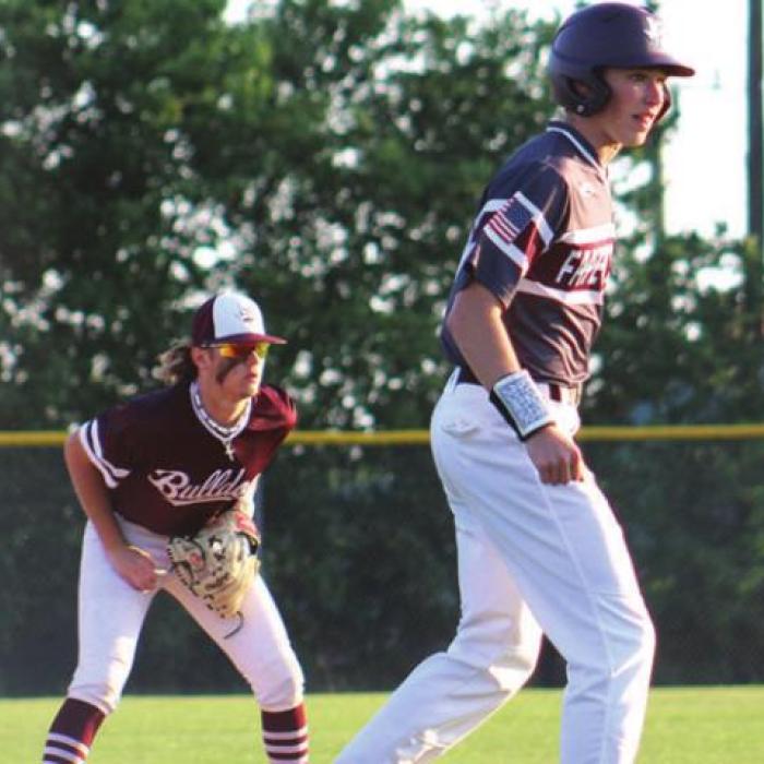 Landon Urban, shown here leading off a third base earlier in the season, and the rest of the Fayetteville baseball team host High Island in a one-game bi-district playoff contest at 6 p.m. Friday in Fayetteville. Photo by Amy Fritsch