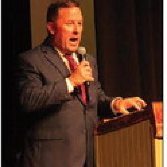 La Grange superintendent Andy McHazlett delivered closing remarks Wednesday.