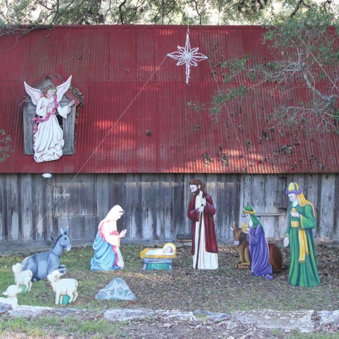 This massive Nativity scene is along the Trail of Lights pathway.