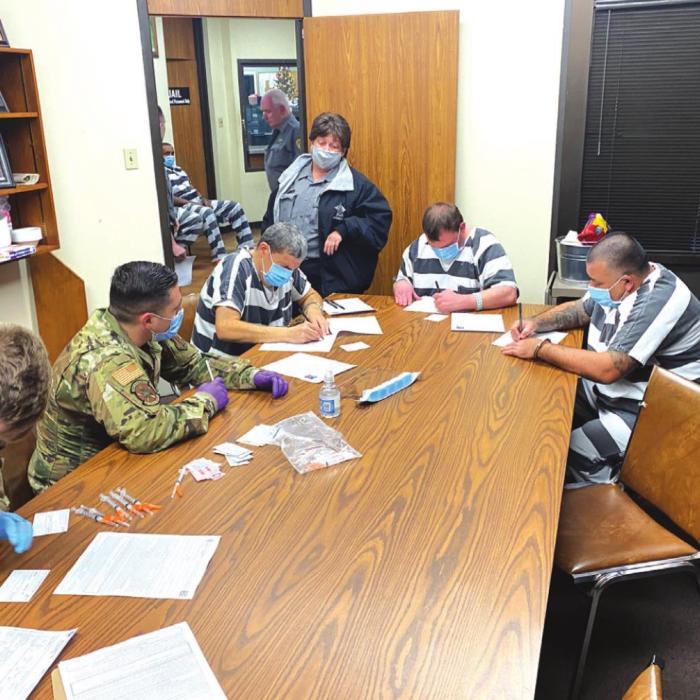 Some of the leftover vaccines from Monday’s event were taken to the Fayette County Jail where five inmates and one jailer were able to get vaccines. Photo by Craig Moreau