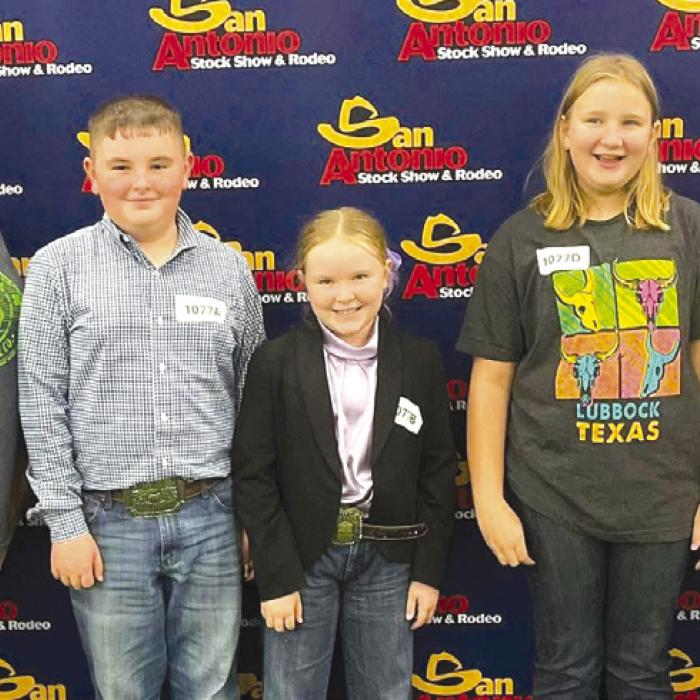 Fayette County 4-H members competed in the San Antonio Livestock Show and Rodeo Dairy Judging Contest on Thursday, Feb. 6. Team members consisted of Abraham Mc-Bride, Abigale McBride, Catelyn Bosl and Zoey Krenek.