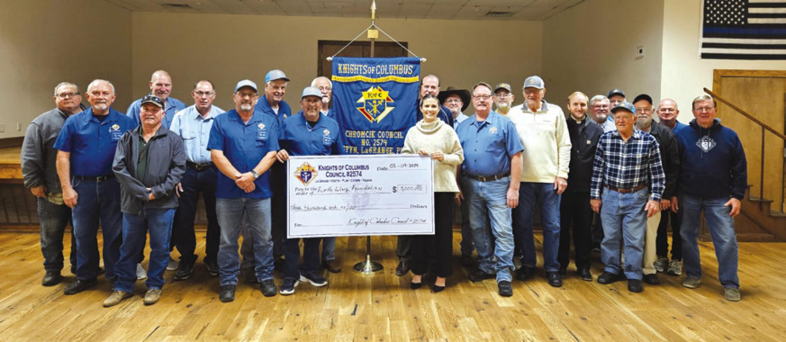 Knights of Columbus Donates to Turtle Wing